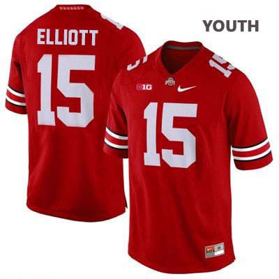 Ohio State Buckeyes Youth Ezekiel Elliott #15 Red Authentic Nike College NCAA Stitched Football Jersey CA19P80WJ